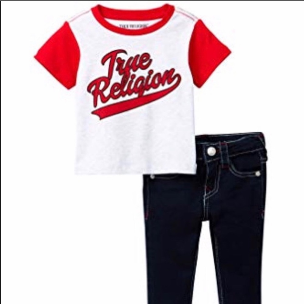 NWT True Religion Toddler Baseball T & Jeans Set